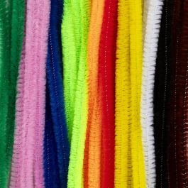 Chenille, L: 30 cm, dikte 6 mm, diverse kleuren, 50 div/ 1 doos [HOB-51636]