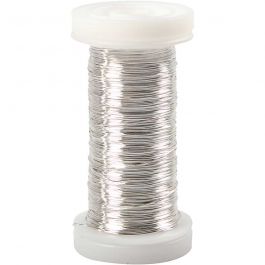 Verzilverd draad, dikte 0,3 mm, verzilverd, 50 gr, 100 m/ 1 rol [HOB-51736]