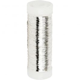 Verzilverd draad, dikte 0,2 mm, verzilverd, 50 gr, 110 m/ 1 rol [HOB-51756]