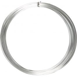 Alu draad, rond, dikte 1 mm, zilver, 16 m/ 1 rol [HOB-518315]