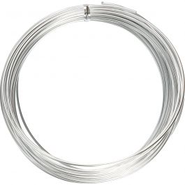 Alu draad, rond, dikte 2 mm, zilver, 10 m/ 1 rol [HOB-518325]