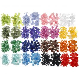 Mini mozaiek, afm 5x5+10x10 mm, dikte 2 mm, 32x25 gr/ 1 doos [HOB-51921]
