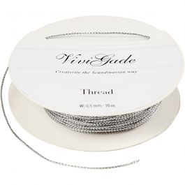Draad, dikte 0,5 mm, zilver, 10 m/ 1 rol [HOB-51961]