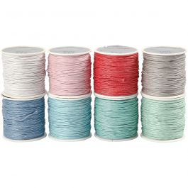 Katoenkoord, dikte 1 mm, diverse kleuren, 8x40 m/ 1 doos [HOB-51967]