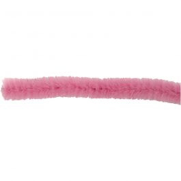 Chenille, L: 30 cm, dikte 9 mm, roze, 25 stuk/ 1 doos [HOB-52095]