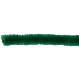 Chenille, L: 30 cm, dikte 15 mm, donkergroen, 15 stuk/ 1 doos [HOB-52104]