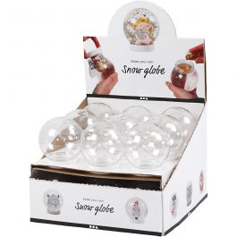 Sneeuwbol, H: 8,5 cm, d 8 cm, gatgrootte 4,7 cm, 18 stuk/ 1 doos [HOB-52138]