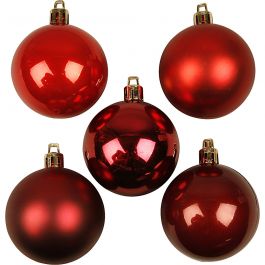 Kerstballen, d 6 cm, rode harmonie, 20 stuk/ 1 doos [HOB-52160]
