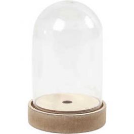 Stolp op houten voet, h: 12,5 cm, d: 8 cm, 1doos, binnenmaat 10,3 cm [HOB52161]