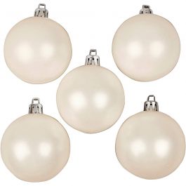 Kerstballen, d 6 cm, wit, parelmoer, 20 stuk/ 1 doos [HOB-52164]