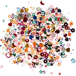 Multi paillettenmix, afm 2-5 mm, 170 gr/ 1 doos [HOB-52173]