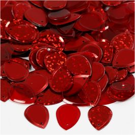 Pailletten, druppel, afm 14x19 mm, rood, 50 gr/ 1 doos [HOB-522040]