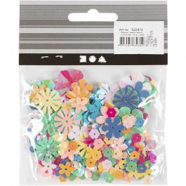 Pailletten, afm 6-20 mm, pastelkleuren, 10 gr/ 1 doos [HOB-522812]