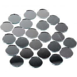 Spiegel mozaiek tegels, ronde, d 18 mm, dikte 2 mm, 400 stuk/ 1 doos [HOB-52295]