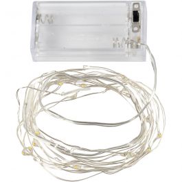 LED Slinger met lampjes, L: 3,15 M, zilver, 1 stuk [HOB-52329]