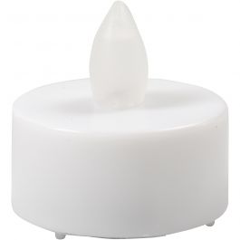 LED Waxinelichten, H: 35 mm, d 38 mm, wit, 24 stuk/ 1 doos [HOB-52339]