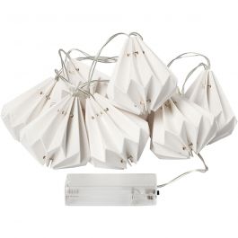 LED lichtslinger met lampenkapjes, H: 80 mm, L: 100 cm, d 65 mm, wit, 1 stuk [HOB-52358]