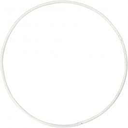 Metalen draadring, d 10 cm, dikte 2 mm, wit, 10 stuk/ 1 doos [HOB-52409]