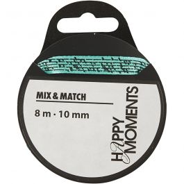 Satijnlint, B: 10 mm, licht turquoise, 8 m/ 1 rol [HOB-524608]