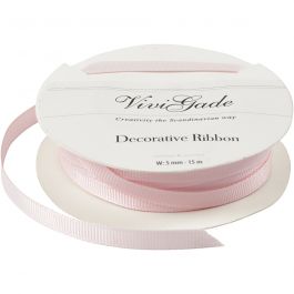 Decoratie lint, B: 6 mm, lichtrood, 15 m/ 1 rol [HOB-52475]