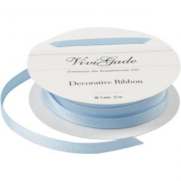 Decoratie lint, B: 6 mm, lichtblauw, 15 m/ 1 rol [HOB-52477]