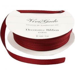 Decoratie lint, B: 6 mm, rood, 15 m/ 1 rol [HOB-52482]