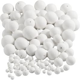 Ballen, d 12+15+20+30+40+50 mm, wit, 240 stuk/ 1 doos [HOB-54000]