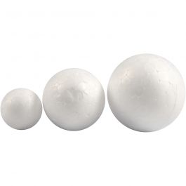 Ballen, d 20+30+40 mm, wit, 12 stuk/ 1 doos [HOB-54305]