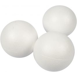 Ballen, d 8 cm, wit, 25 stuk/ 1 doos [HOB-54308]