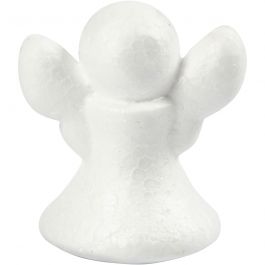 Engel, H: 6 cm, wit, 5 stuk/ 1 doos [HOB-54340]