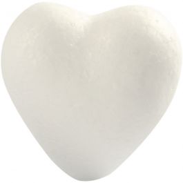 Harten, H: 6 cm, D: 3 cm, B: 6 cm, wit, 5 stuk/ 1 doos [HOB-543521]