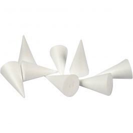 Kegels, H: 11 cm, d 5,5 cm, wit, 50 stuk/ 1 doos [HOB-543581]