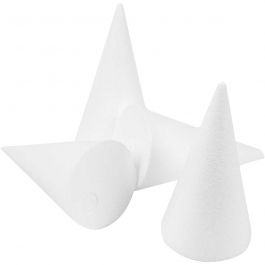 Kegels, H: 14,5 cm, d 6 cm, wit, 25 stuk/ 1 doos [HOB-54360]