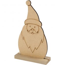 Kerstfiguur, Kerstman, H: 15 cm, D: 3 cm, B: 9 cm, dikte 3 mm, 1 stuk [HOB-54469]