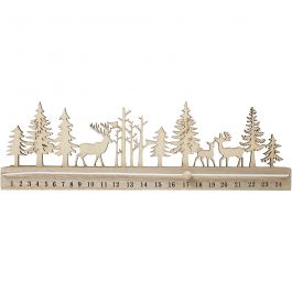Advent kalender, H: 12 cm, L: 40 cm, B: 3,6 cm, 1 stuk [HOB-54471]
