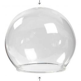 Belvormig glas zonder voet, d 8 cm, gatgrootte 5 cm, transparant, 4 stuk/ 1 doos [HOB-55928]