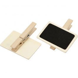 Schoolbord met wasknijpers, afm 6,8x4,7 cm, 6 stuk/ 1 doos [HOB-562150]