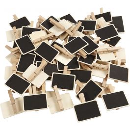 Schoolbord met wasknijpers, afm 6,8x4,7 cm, 100 stuk/ 1 doos [HOB-56215]
