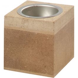 Waxinelichthouder, H: 6 cm, afm 6x6 cm, 1 stuk [HOB-56719]