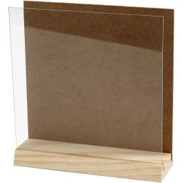 3D plaat met glas, afm 15x15 cm, 1 set [HOB-56746]