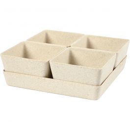 Bloempotten, H: 8 cm, D: 19,5 cm, B: 19,5 cm, 1 set [HOB-56866]