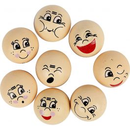 Hoofden, d 20 mm, licht beige, 16 stuk/ 1 doos [HOB-57094]