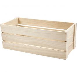 Houten krat, H: 17 cm, afm 45x20 cm, max. 8 kg, 1 stuk [HOB-574590]