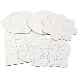 Puzzel, afm 17-21 cm, wit, 10 stuk/ 1 doos [HOB-57476]
