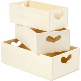 Opslagdozen, H: 6,3+5,8+5,5 cm, L: 20,5+18+15,8 cm, B: 11,5+9,8+7,8 cm, 3 stuk/ 1 set [HOB-57767]