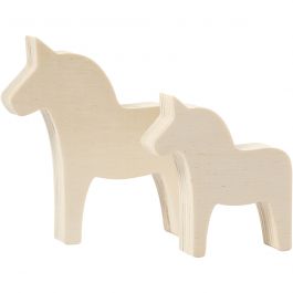 Paard, H: 8+10 cm, B: 7+9,5 cm, dikte 1,8 cm, 2 stuk/ 1 doos [HOB-57922]