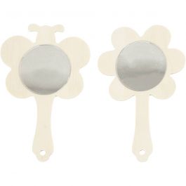 Handspiegel, H: 13,9 cm, B: 9 cm, 2 stuk/ 1 doos [HOB-57950]