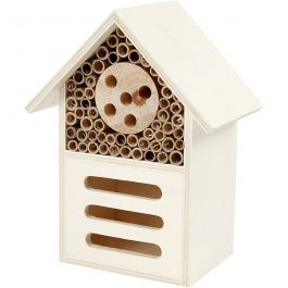 Insecten- en vlinder hotel, H: 18 cm, D: 9 cm, B: 14 cm, 1 stuk [HOB-57963]
