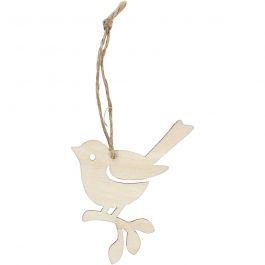Vogel, H: 9 cm, B: 6,5 cm, 5 stuk/ 1 doos [HOB-57969]