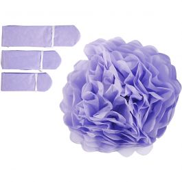 Pompon van papier, d 20+24+30 cm, 16 gr, paars, 3 stuk/ 1 doos [HOB-590005]